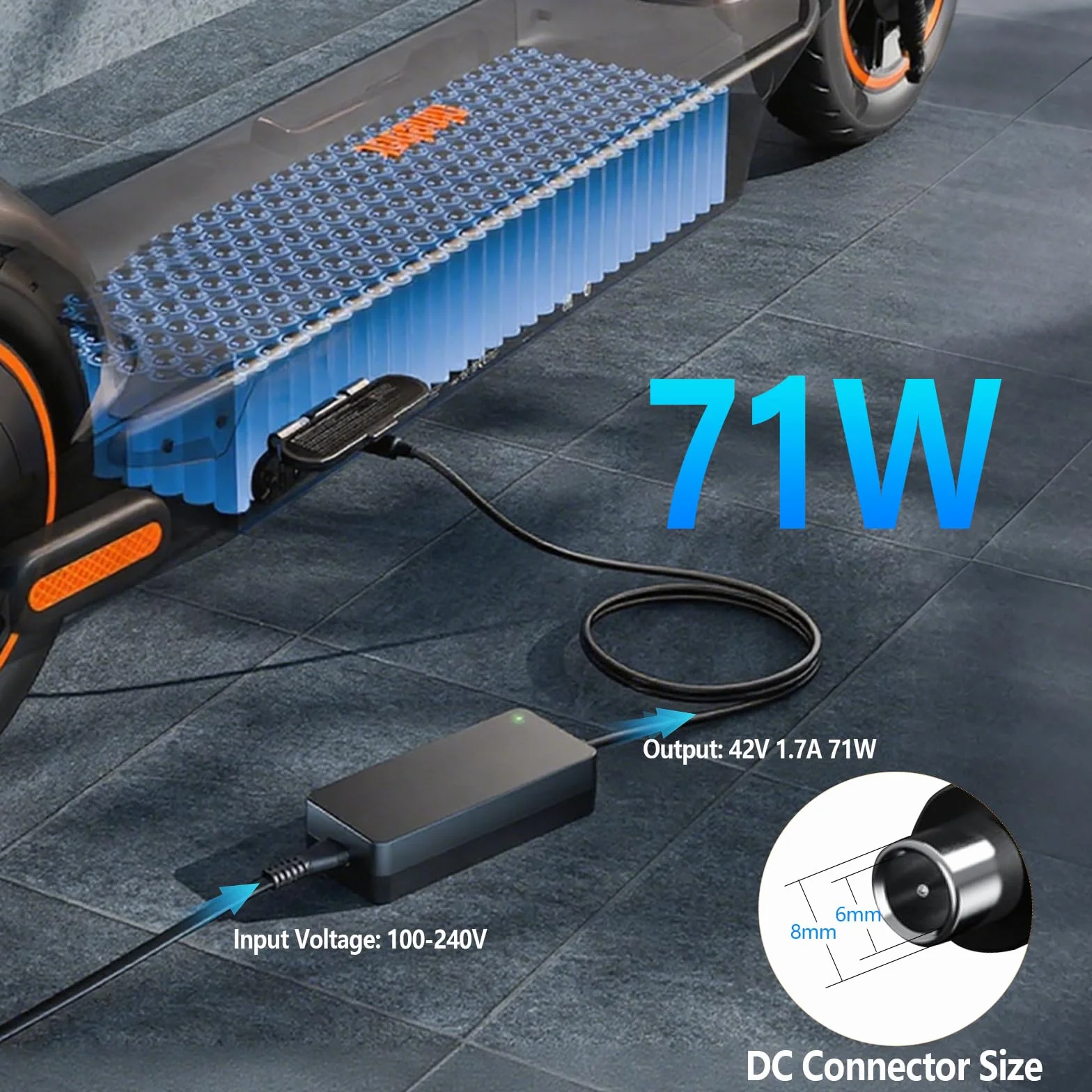 42V Ładowarka do Ninebot Electric Segway Scooter ES2, ES4, E22, F20, F20A, F25, F30, F40, D18, D28, D40, F2, F2 Plus, Air T15, Segway Ninebot KickScooter F2 Pro E2 Pro