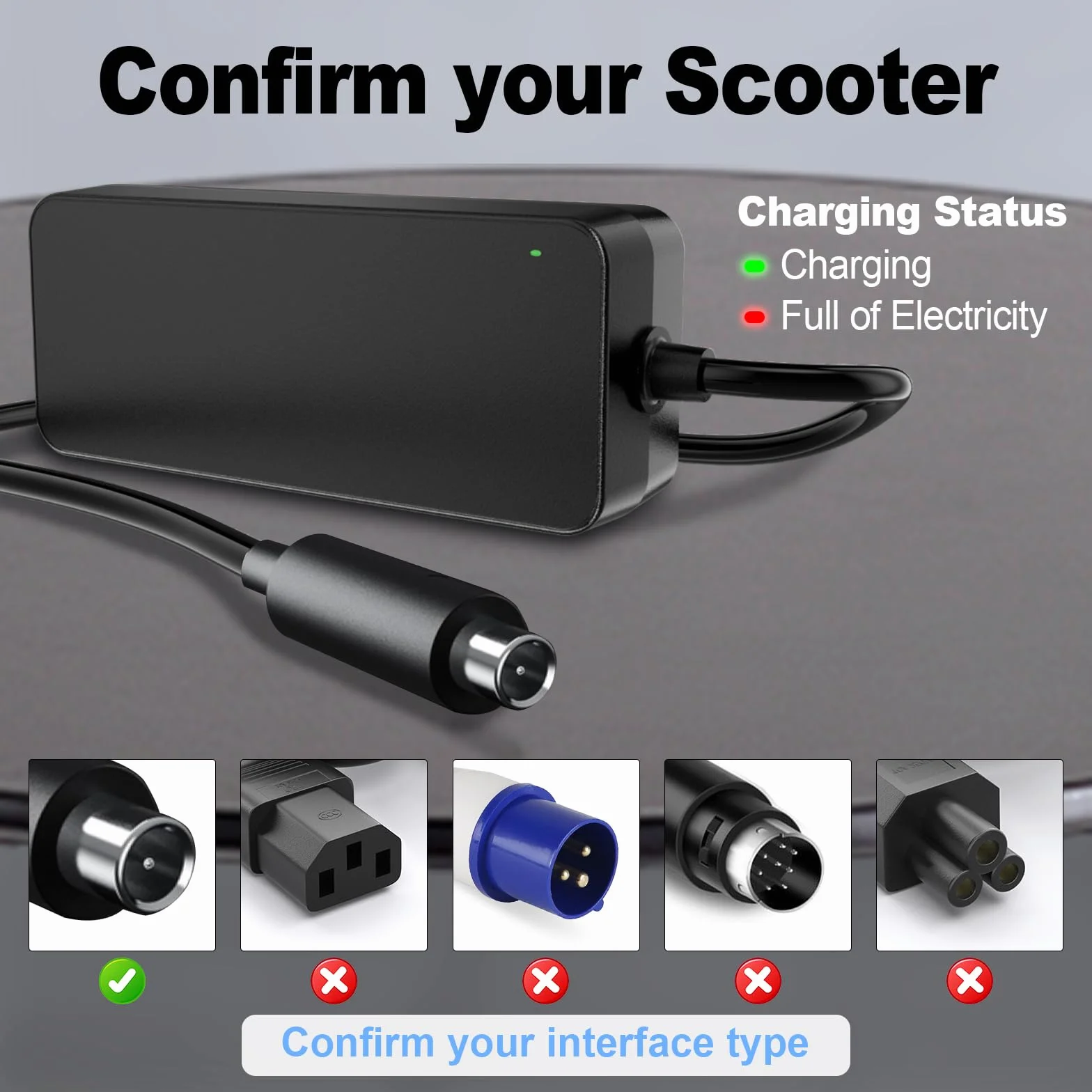 42V Ładowarka do Ninebot Electric Segway Scooter ES2, ES4, E22, F20, F20A, F25, F30, F40, D18, D28, D40, F2, F2 Plus, Air T15, Segway Ninebot KickScooter F2 Pro E2 Pro